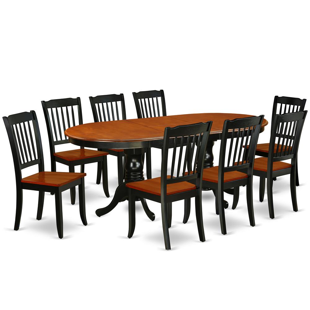 Dining Room Set Black & Cherry, PLDA9-BCH-W. Picture 1
