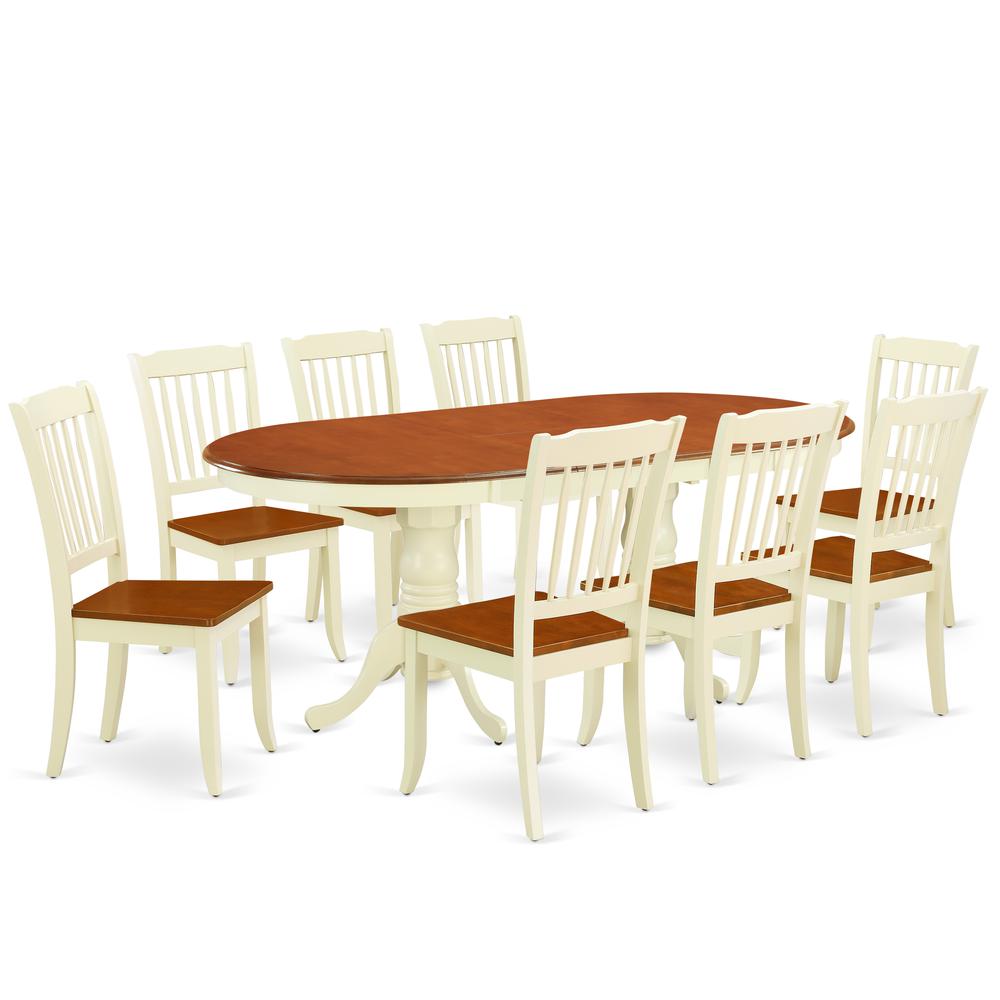 Dining Room Set Buttermilk & Cherry, PLDA9-BMK-W. Picture 1