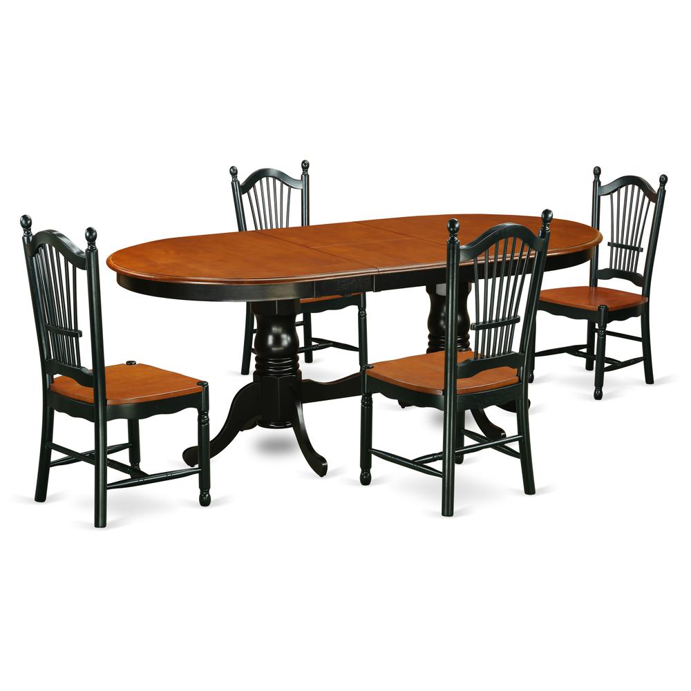 Dining Room Set Black & Cherry, PLDO5-BCH-W. Picture 1