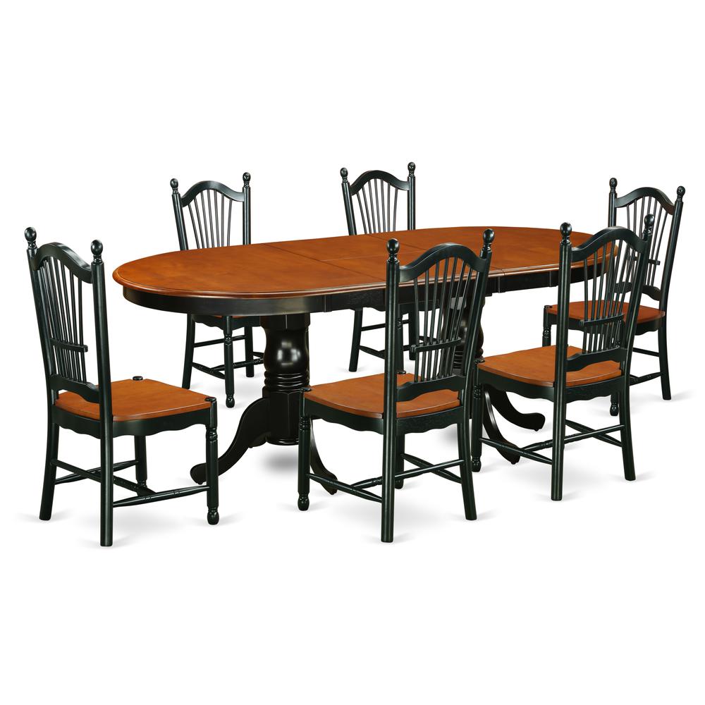 Dining Room Set Black & Cherry, PLDO7-BCH-W. Picture 1