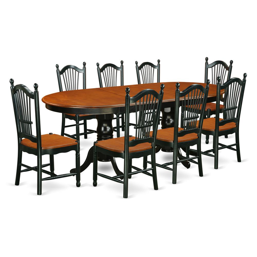Dining Room Set Black & Cherry, PLDO9-BCH-W. Picture 1