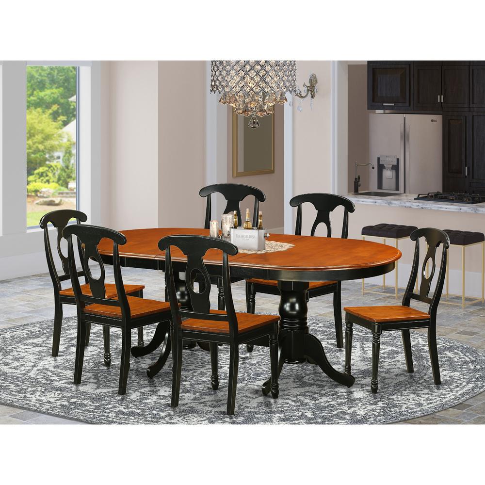 7  PC  Dining  room  set-Dining  Table  with  6  Wood  Dining  Chairs. Picture 1