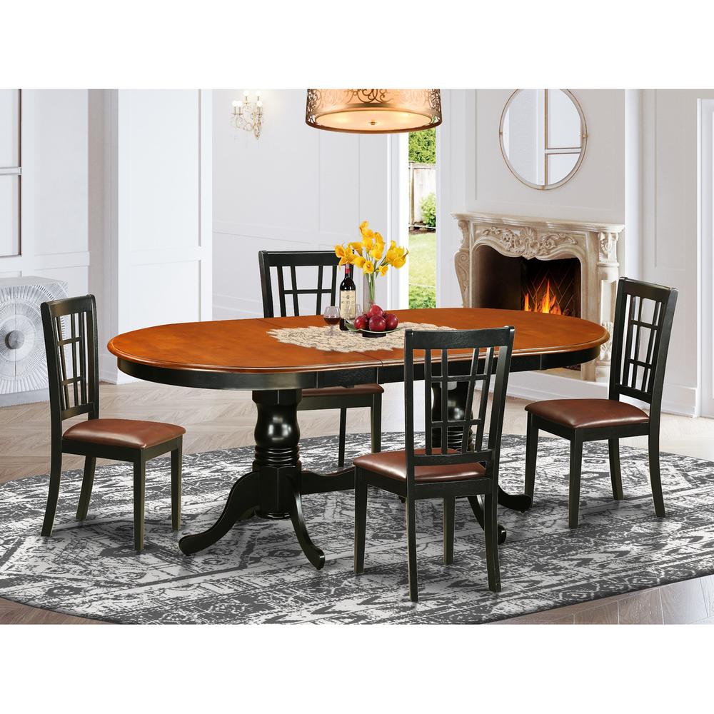 5  PC  Dining  room  set-Dining  Table  with  4  Wood  Dining  Chairs. Picture 1