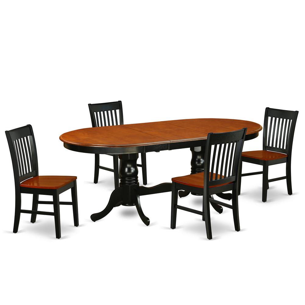 Dining Room Set Black & Cherry, PLNO5-BCH-W. Picture 1