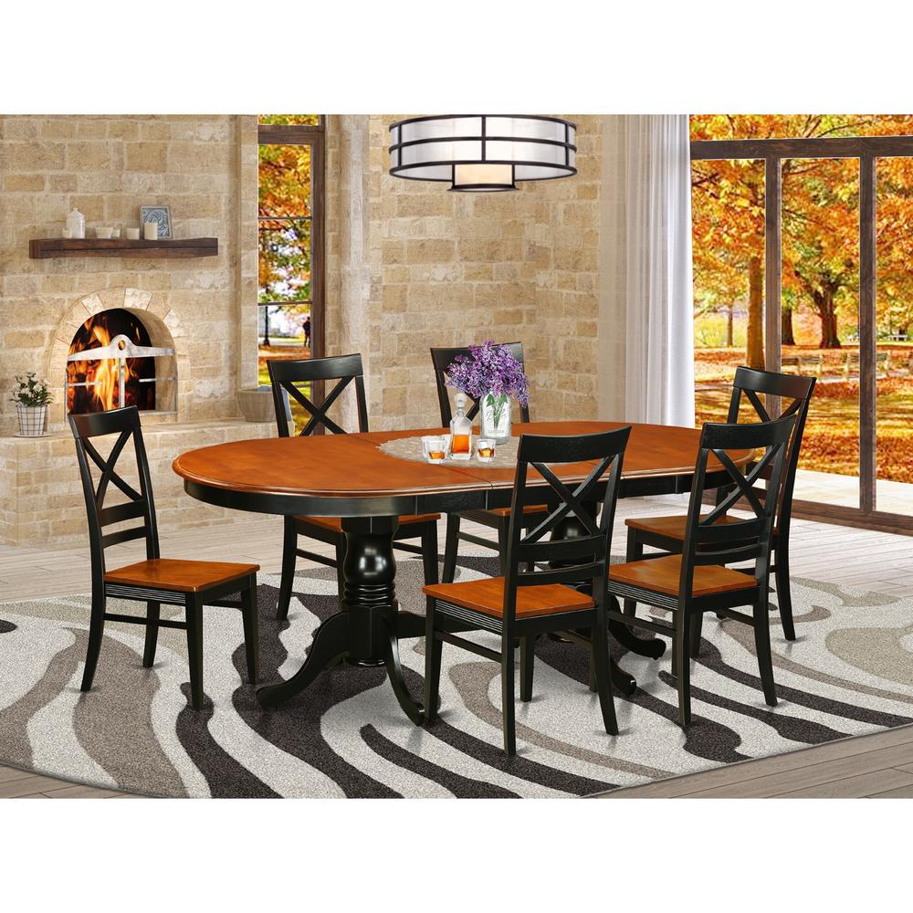 7  PC  Dining  set-Dining  Table  with  6  Wood  Dining  Chairs. Picture 1