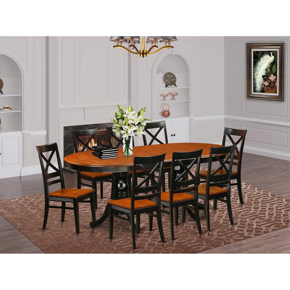 9  PC  Dining  set-Dining  Table  with  8  Wooden  Dining  Chairs. Picture 1