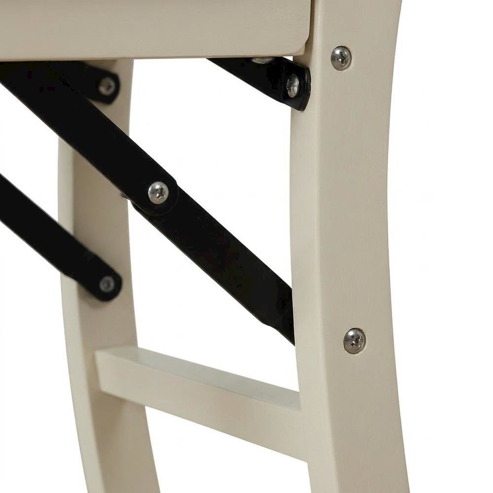 Solid Wood Dining Chairs, Linen White, Set of 2. Picture 7