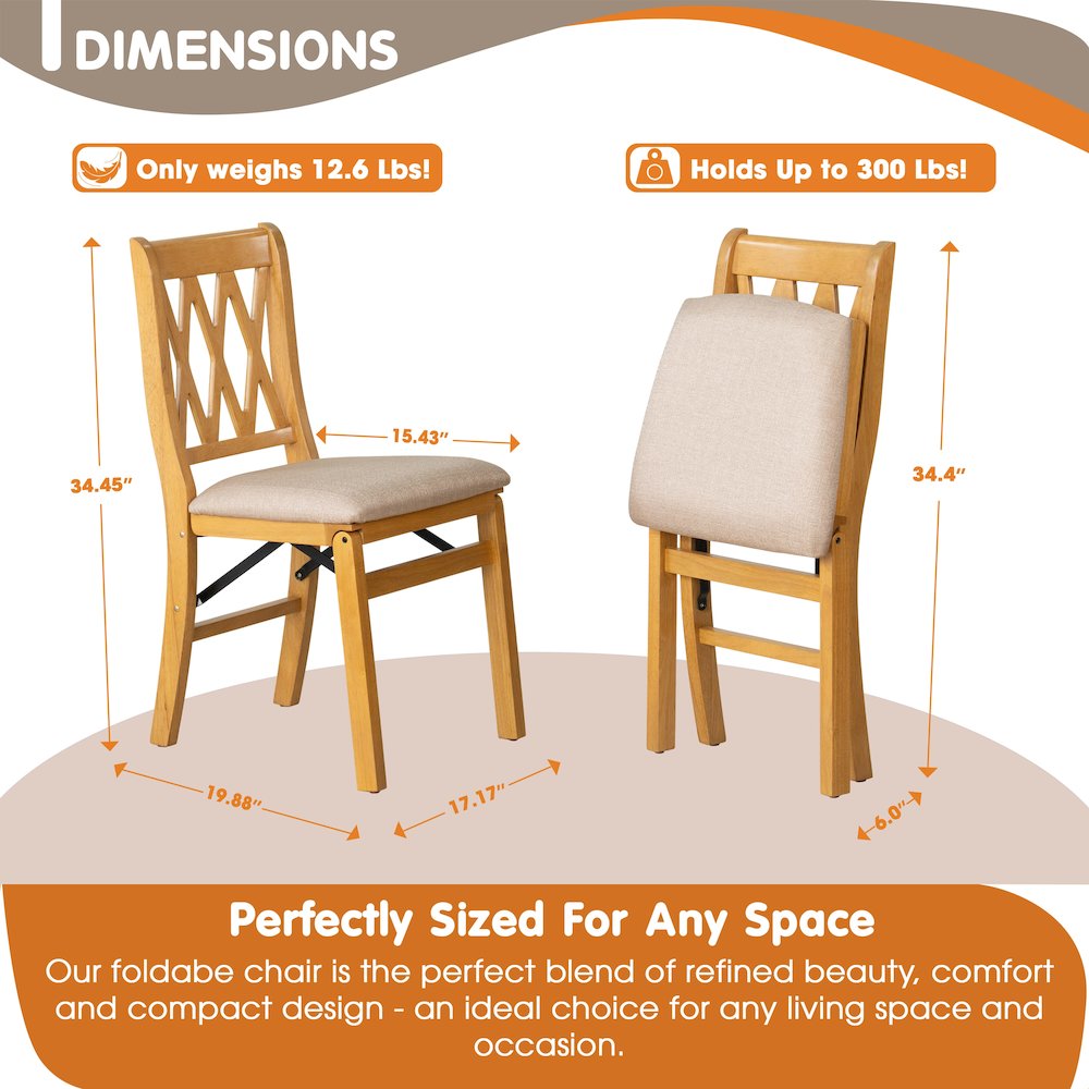 Plano Dining Chairs with PU Leather Seat, 3-X Back, Set of 2, Oak Wood Finish. Picture 3