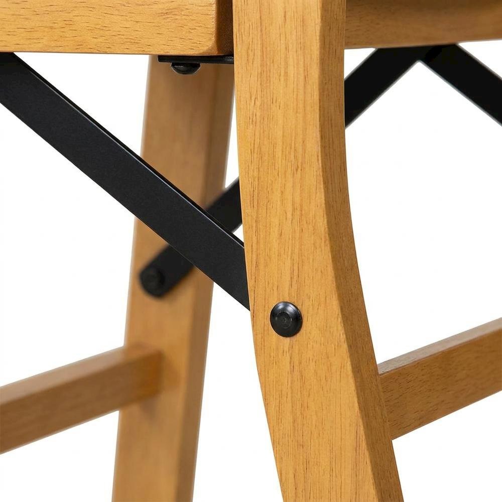 Solid Wood Dining Chairs with PU Leather Seat and 3-X Back, Oak, Set of 2. Picture 7