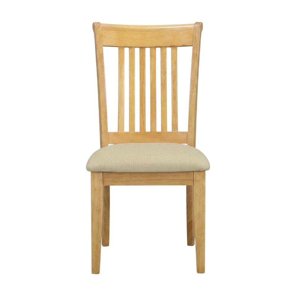 Asian Wood Dining Chair with Solid -Finish Frame for Dining Room, Oak, Set of 2. Picture 2