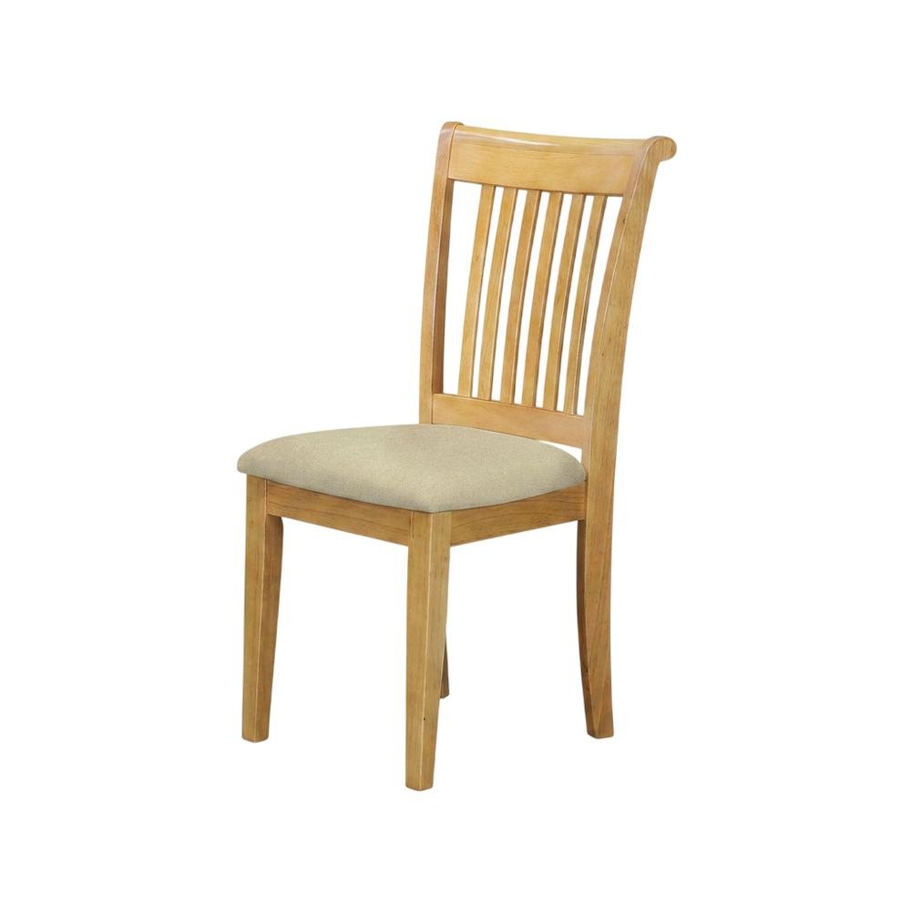 Asian Wood Dining Chair with Solid -Finish Frame for Dining Room, Oak, Set of 2. Picture 5