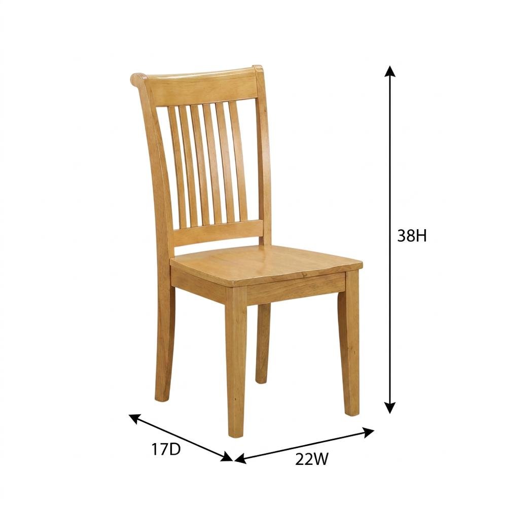 Oak Wood Dining Chair with Solid Wood Legs for Kitchen or Dining Room, Set of 2. Picture 6