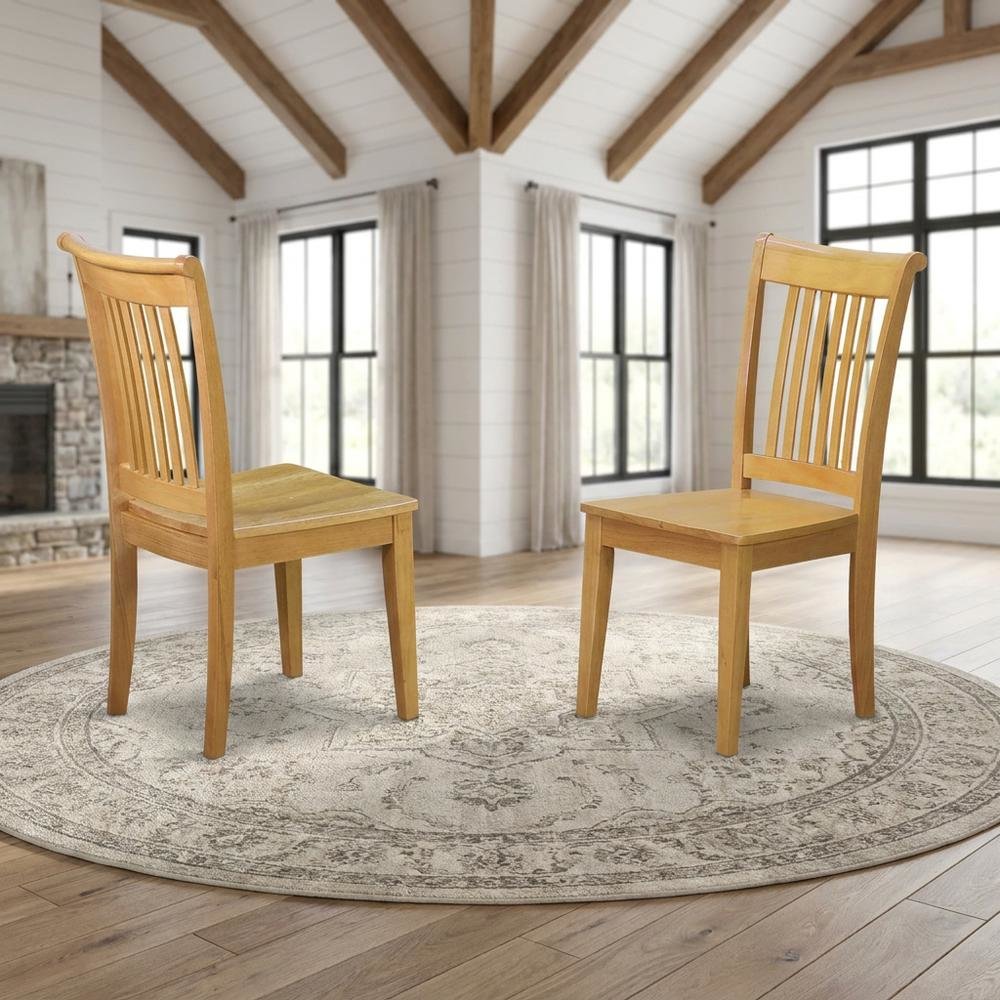 Oak Wood Dining Chair with Solid Wood Legs for Kitchen or Dining Room, Set of 2. Picture 3