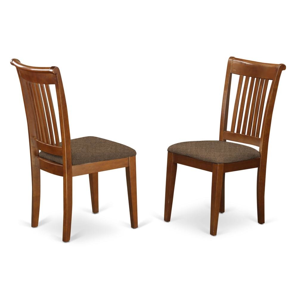 POC-SBR-C Portland slat back chair for kitchen with Fabric seat. Picture 1