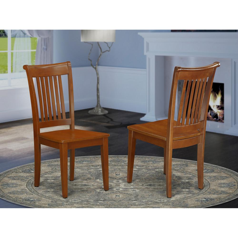Portland  slat  back  dining  room  chair  with  wood  seat,  Set  of  2. Picture 2