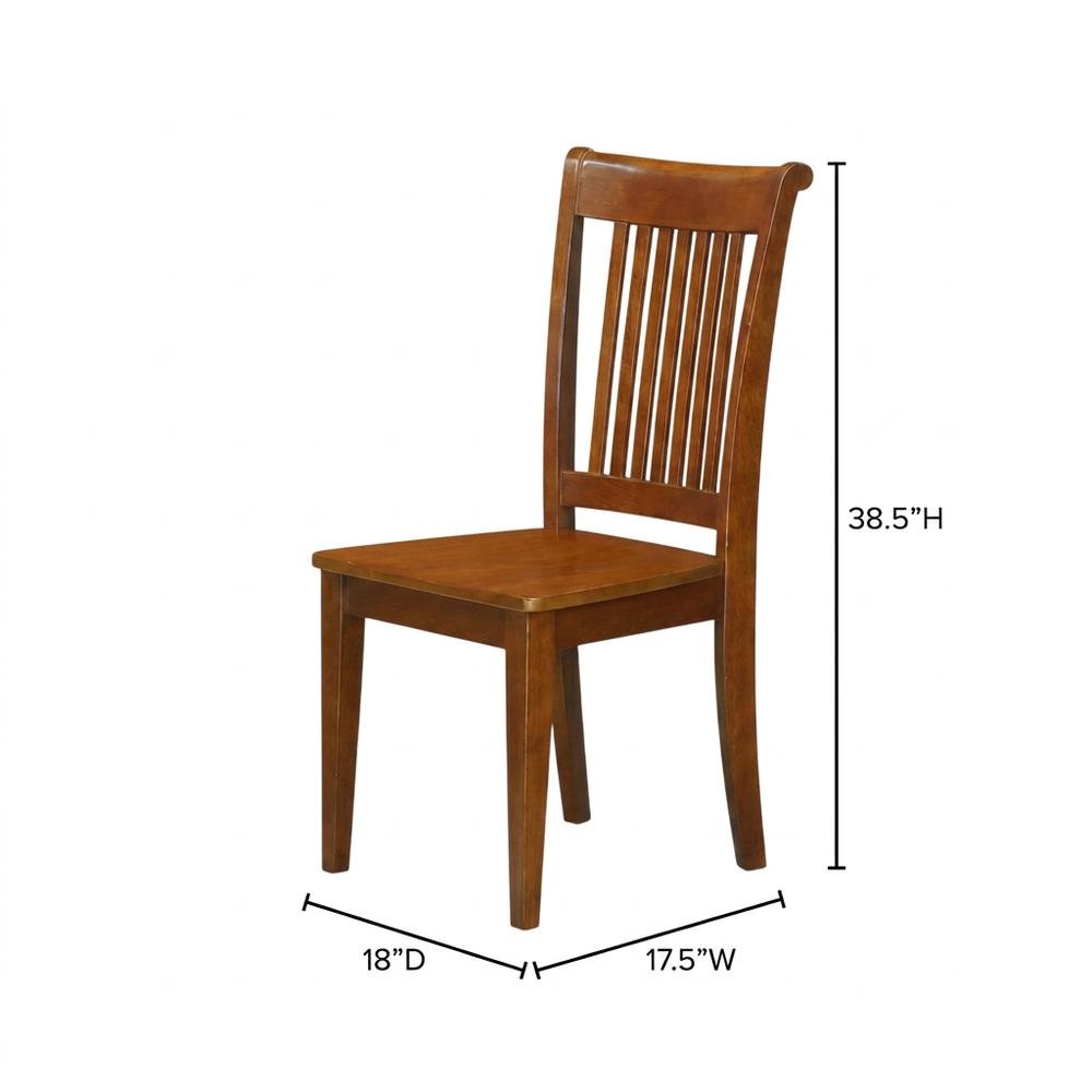 Solid Wood Slat-Back Dining Chairs with Wood Seat for Dining Room, Set of 2. Picture 6