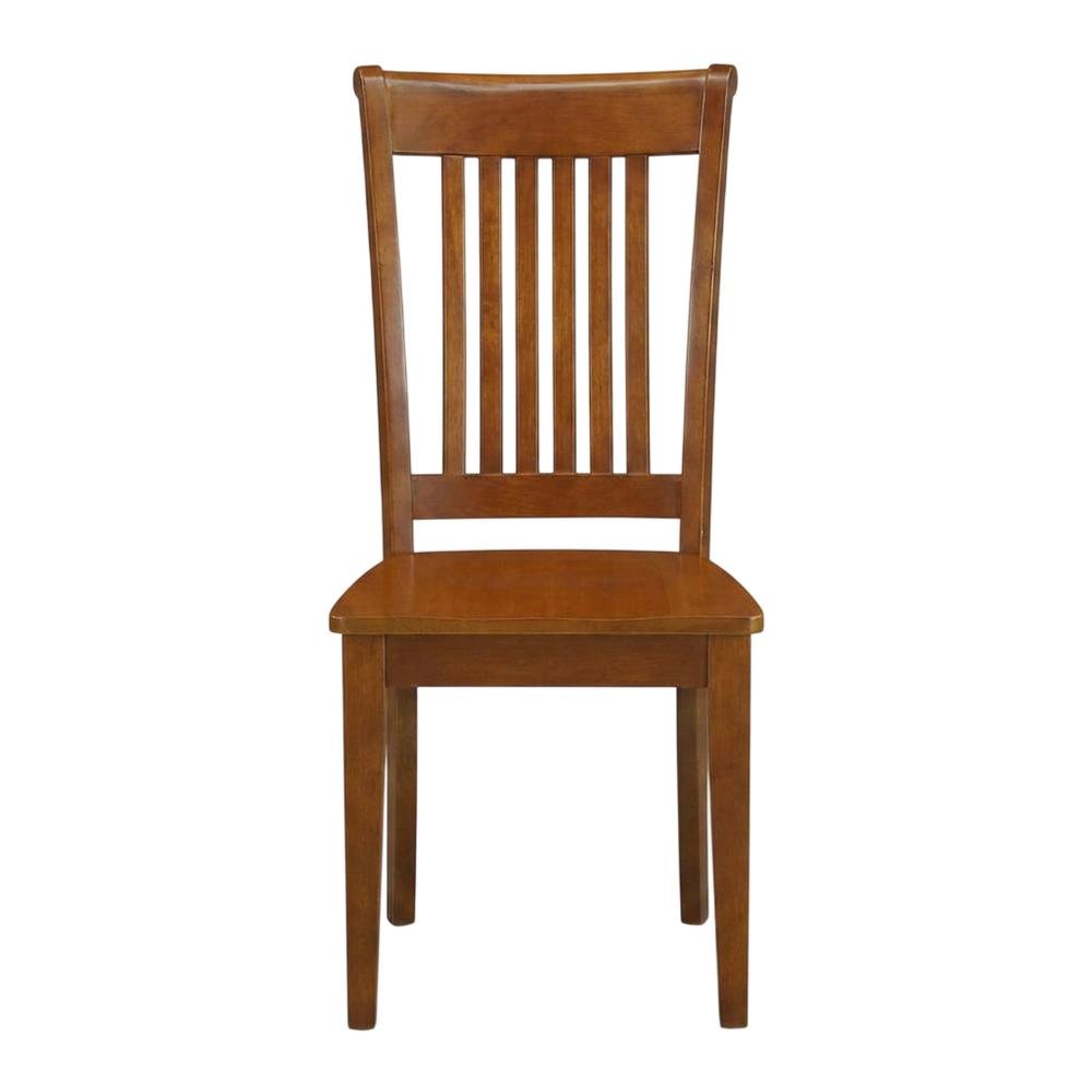 Solid Wood Slat-Back Dining Chairs with Wood Seat for Dining Room, Set of 2. Picture 2