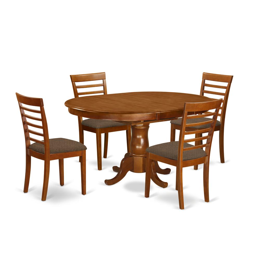 5 PC Dining room set for 4-Oval Dining Leaf with 4 Dining Chairs. Picture 1