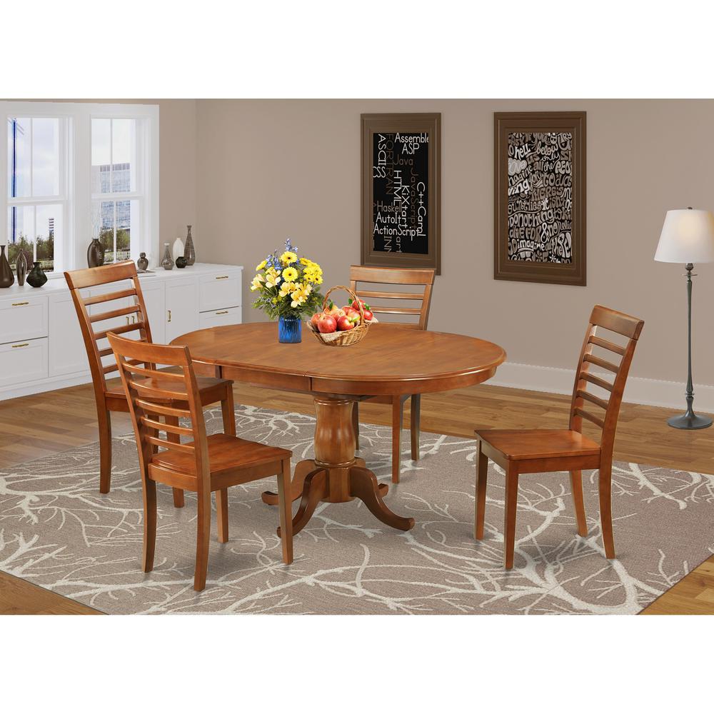 5  Pc  Dining  set-Oval  Dining  Room  set-Leaf  and  4  Dining  Chairs. Picture 1