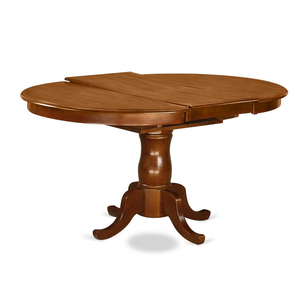 PONA5-SBR-C 5 Pc Dining room set for 4-Oval Dining Table with Leaf and 4 Styled Dining Chairs. Picture 3