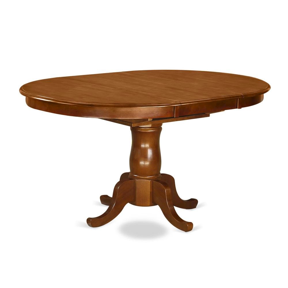 PONA5-SBR-C 5 Pc Dining room set for 4-Oval Dining Table with Leaf and 4 Styled Dining Chairs. Picture 2