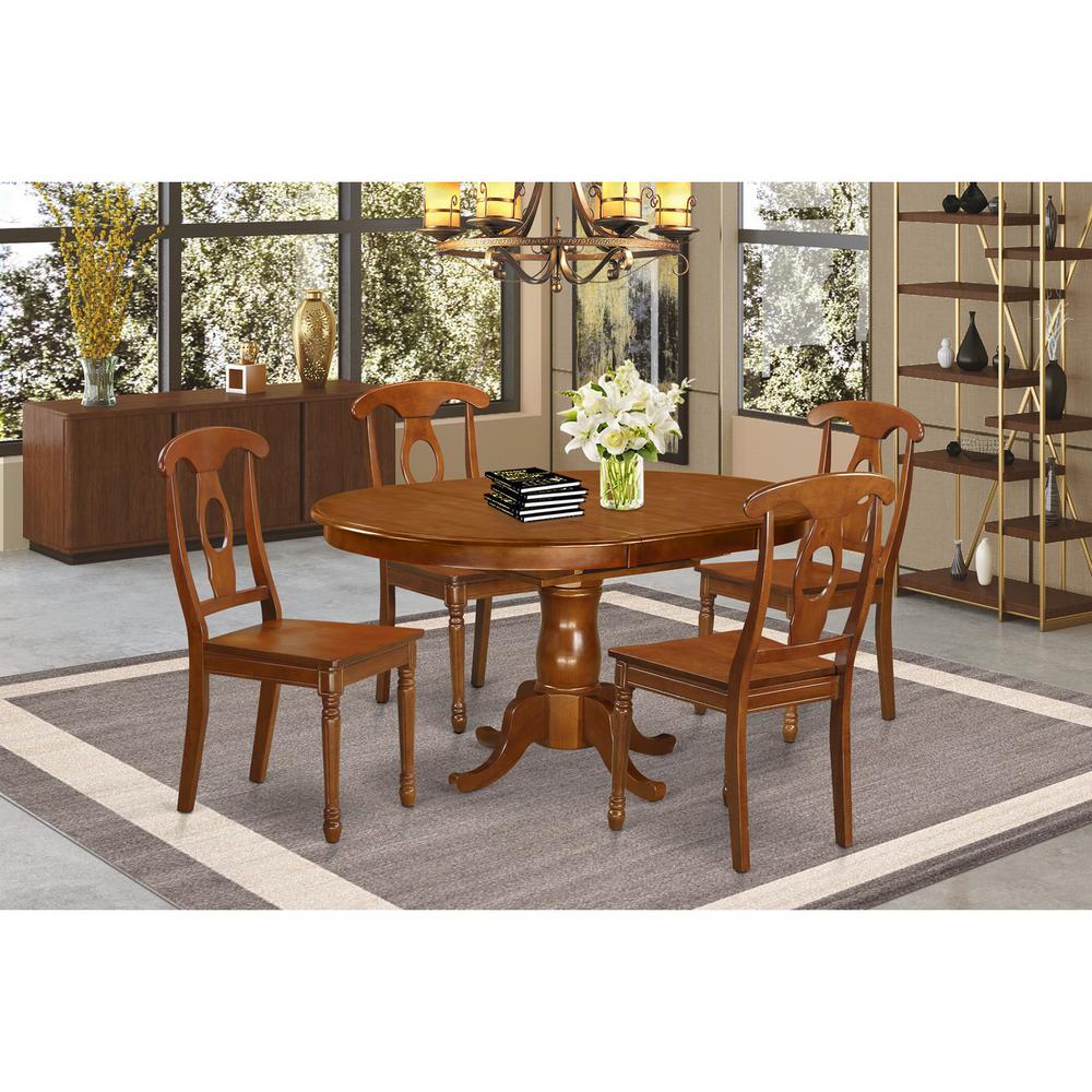 5  Pc  Dining  room  set-Oval  Dining  Table  with  Leaf  and  4  Chairs. Picture 1