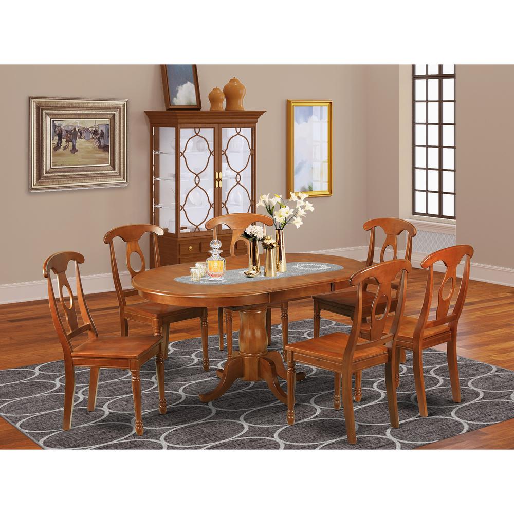 7  Pc  Dining  room  set-Oval  Dining  Table  with  Leaf  and  6  Chairs. Picture 2