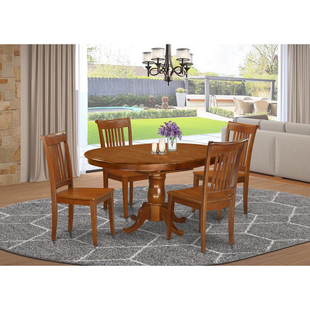 5  Pc  Dining  room  set-Oval  Dining  Table  with  Leaf  and  4  Dining  Chairs. Picture 2