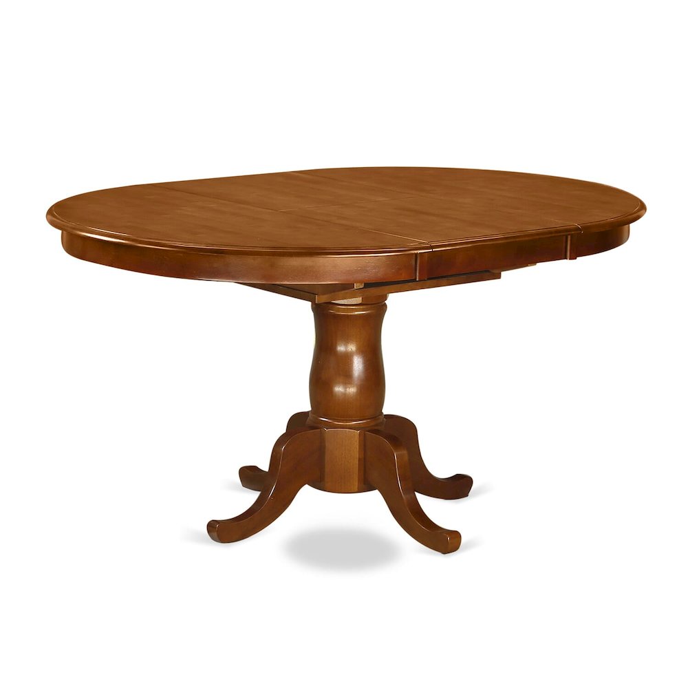 5  Pc  set  Portland  Dining  Table  featuring  Leaf  and  4  Upholstered  Seat  Chairs  in  Saddle  Brown. Picture 3
