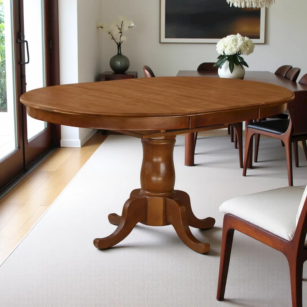 Elegant Oval Dining Table – Solid Wood Round Dining Table for 6. Picture 3