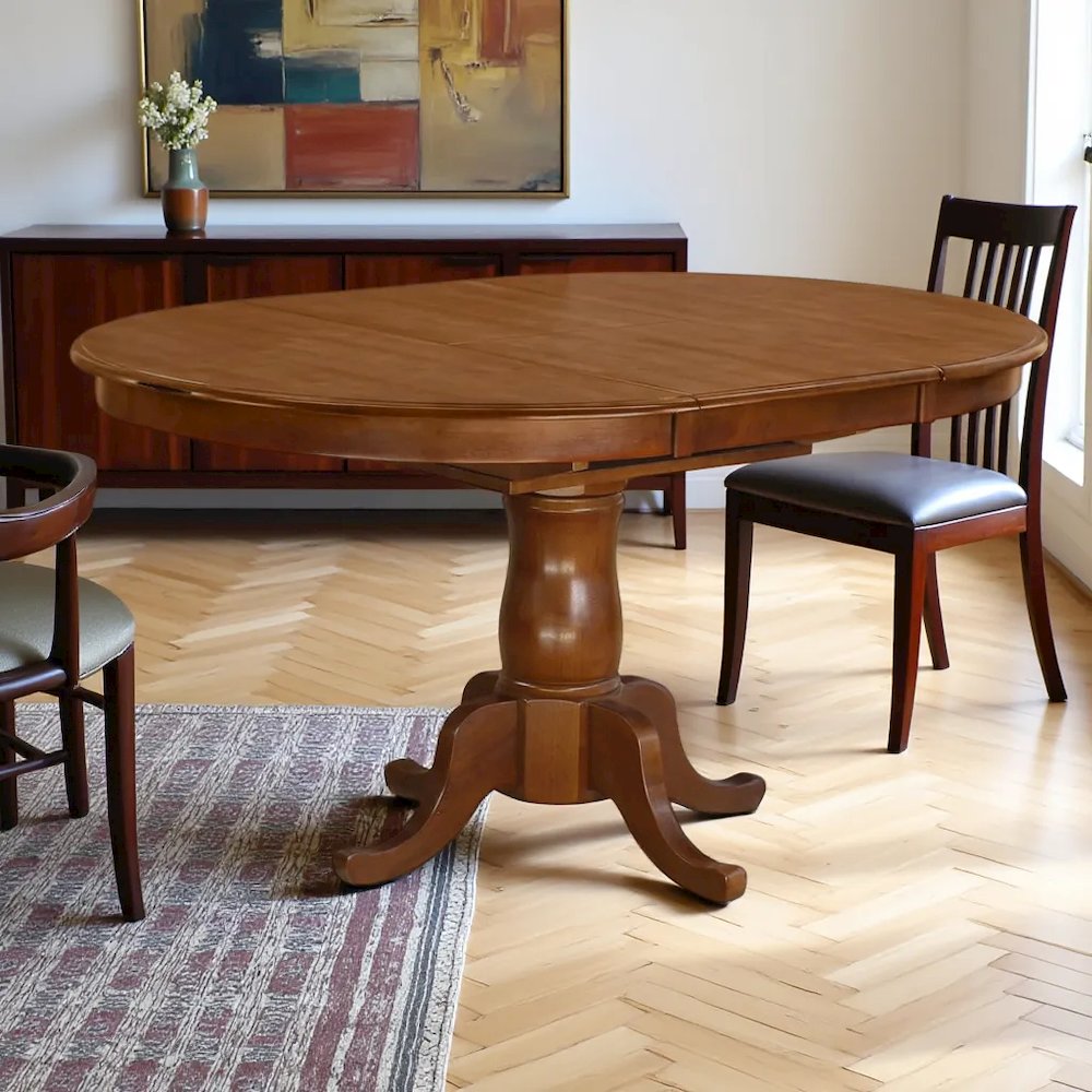 Elegant Oval Dining Table – Solid Wood Round Dining Table for 6. Picture 4