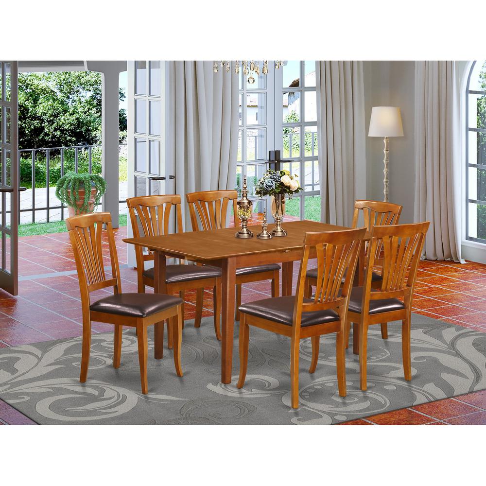 7  PC  Small  dinette  Table  that  has  Leaf  with  6  Dining  Table  Chairs. Picture 1