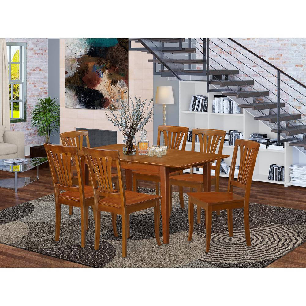 7  Pc  small  Table  set  -  Table  with  Leaf  and  6  Kitchen  Chairs. Picture 2