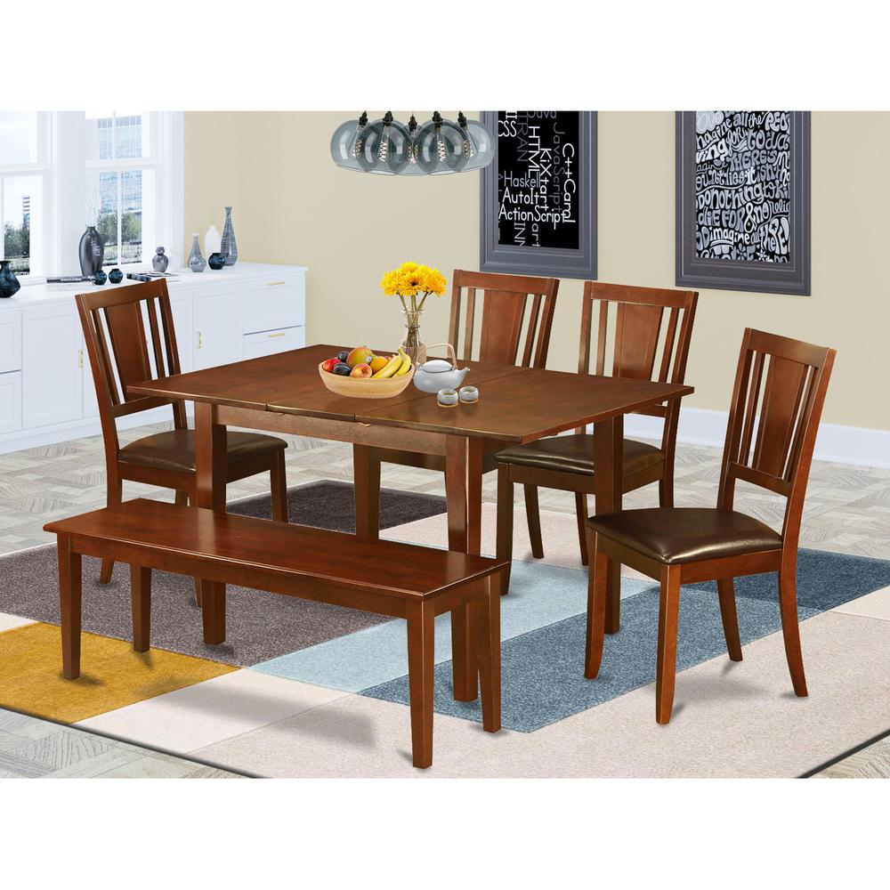 6-Pc  Dining  room  set  with  bench-  Table  with  4  Dining  Chairs  and  Bench. Picture 1