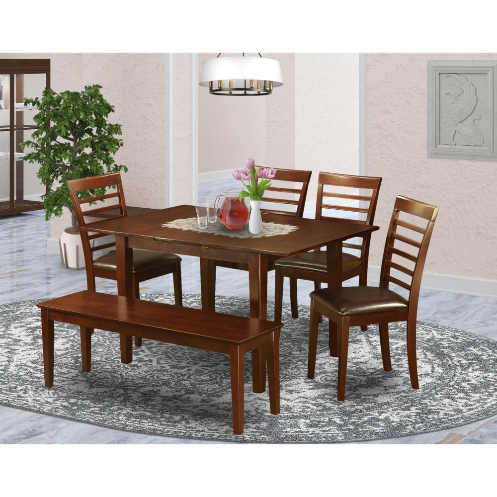 6  Pc  Kitchen  Table  with  bench  -Kitchen  Tables  with  4  Kitchen  Chairs  and  Bench. Picture 4