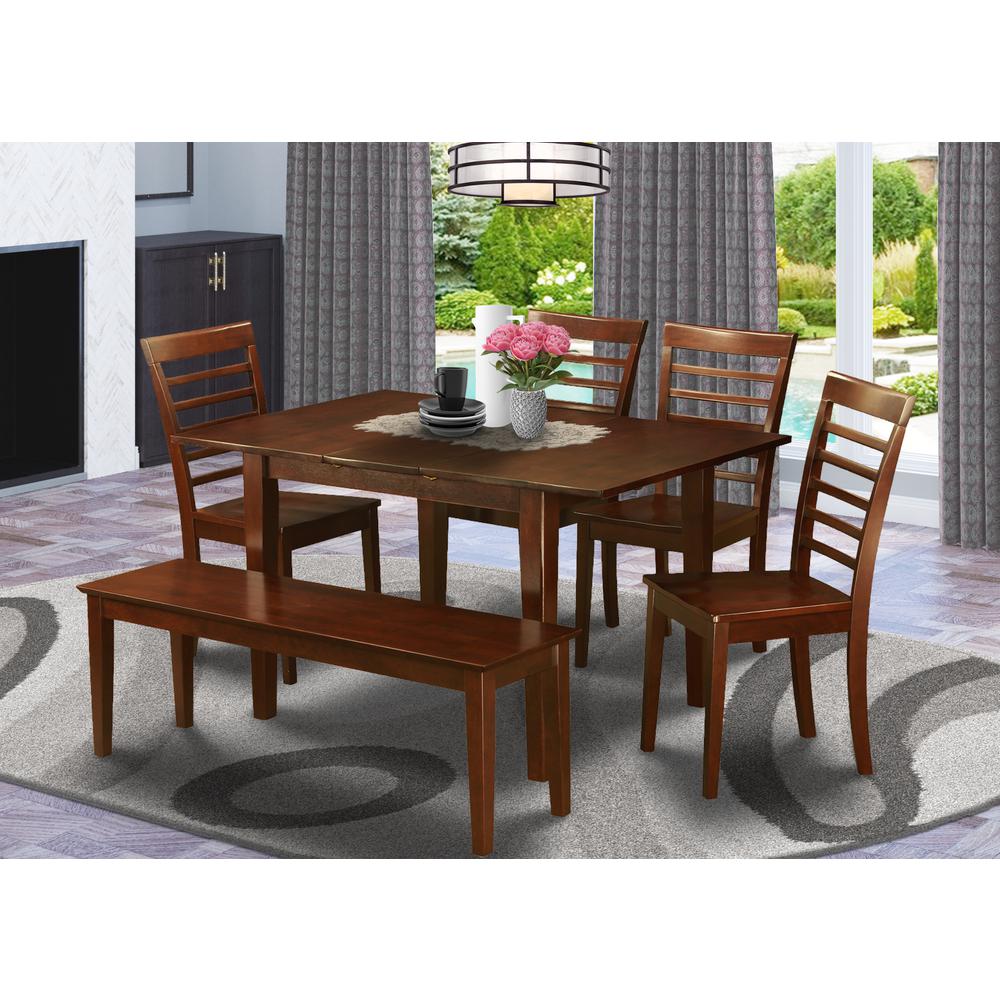 6  Pc  Dining  room  set  with  bench  -Table  with  4  Chairs  and  Dining  Bench. Picture 4
