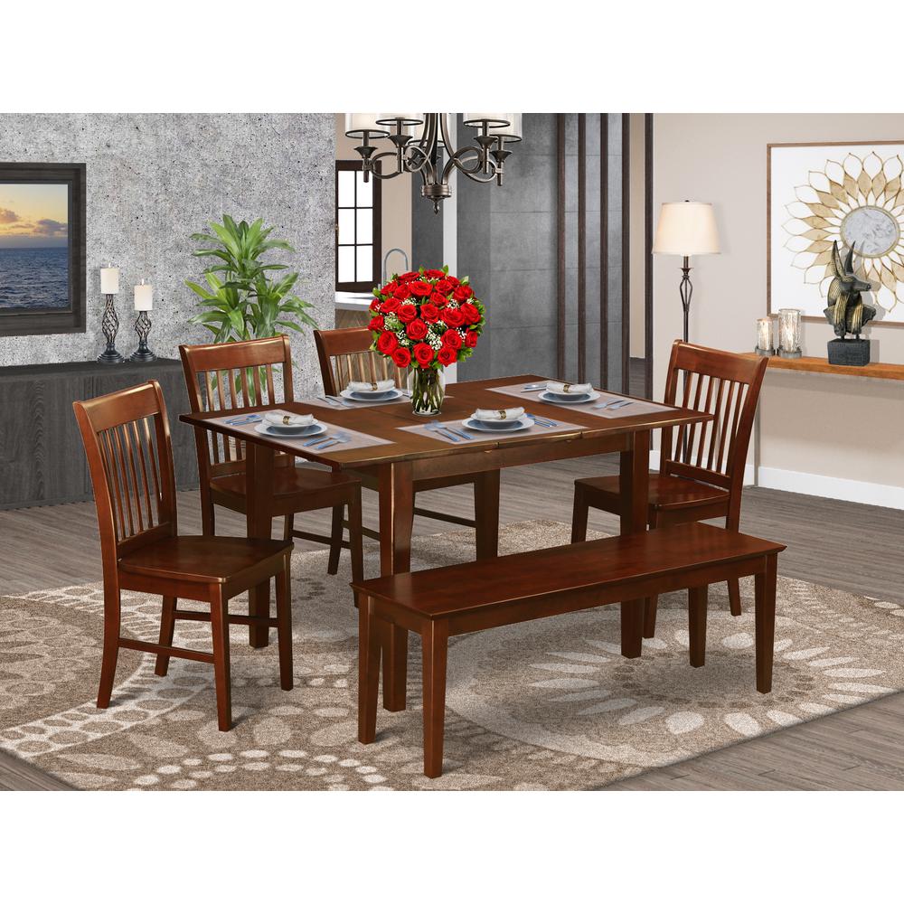 6  Pc  Dining  small  Table  set  -  Table  with  4  Dining  Chairs  and  Dining  Bench. Picture 4