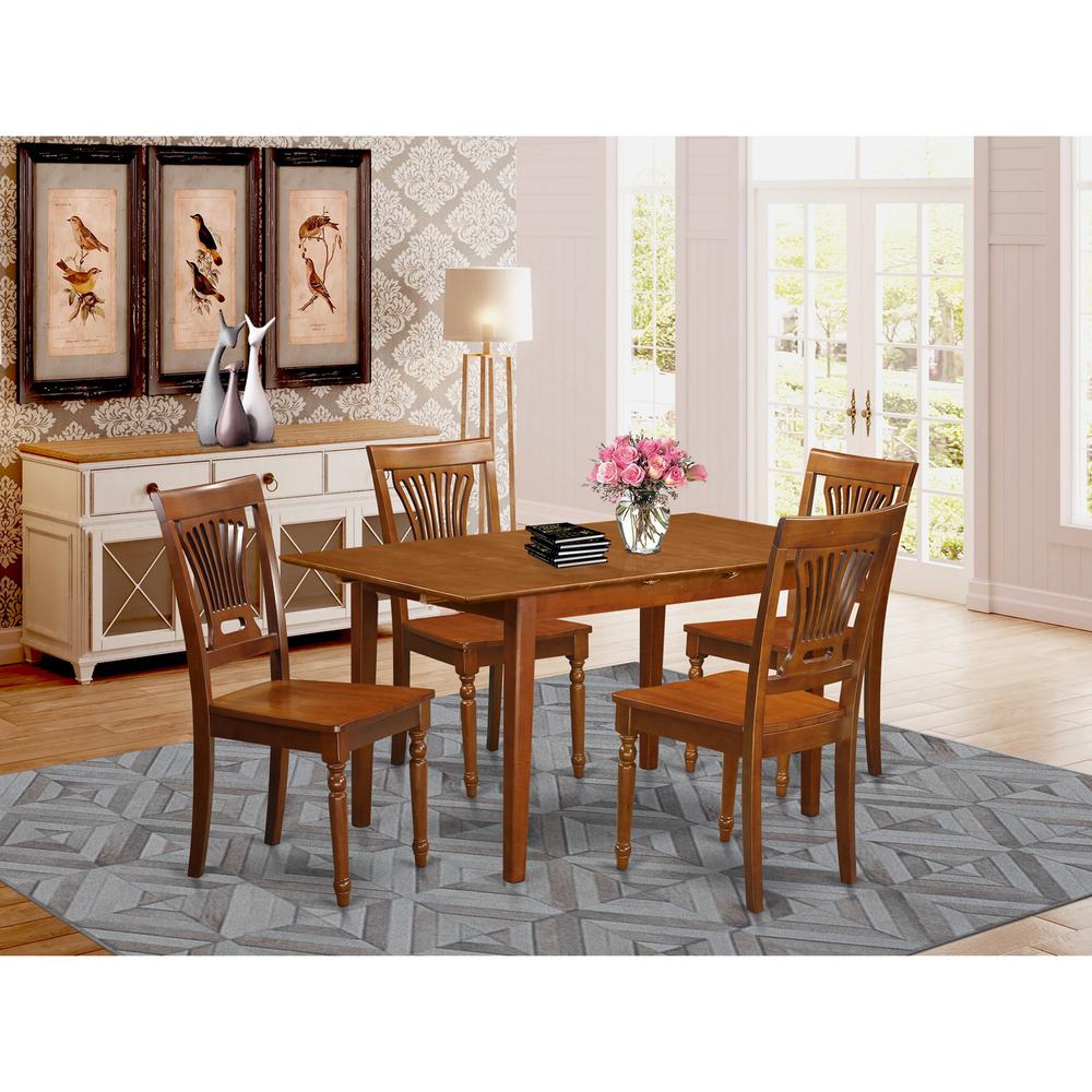 5  PC  Kitchen  dinette  set  Table  with  Leaf  and  4  Kitchen  Dining  Chairs. Picture 2