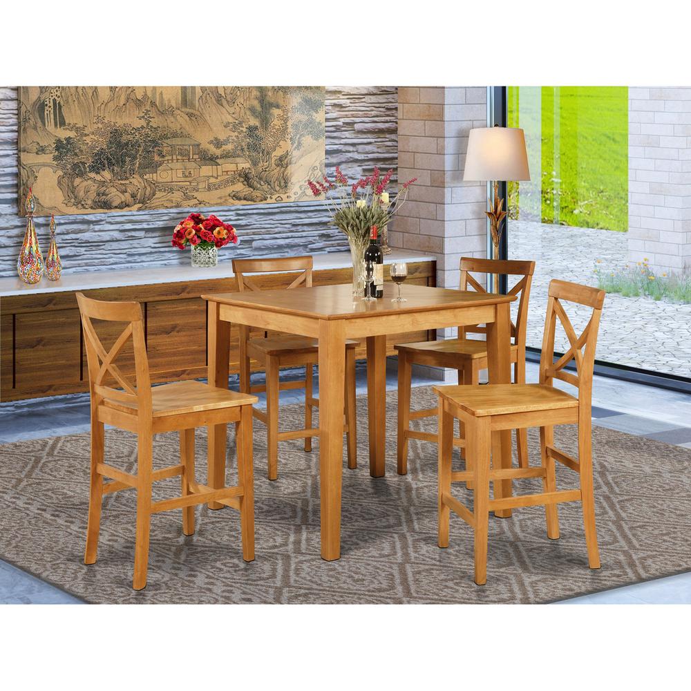 5  PC  Counter  height  Table-gathering  Table  and  4  Stools. Picture 4