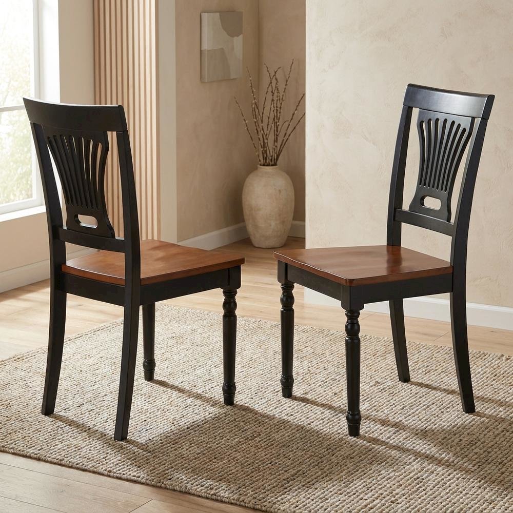 Plainville Solid Wood Kitchen Dining Chair with Traditional Style, Set of 2. Picture 4