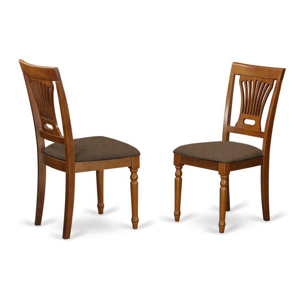 PVC-SBR-C Plainville Chair with Cushion Seat - Saddle Brown Finish. Picture 1