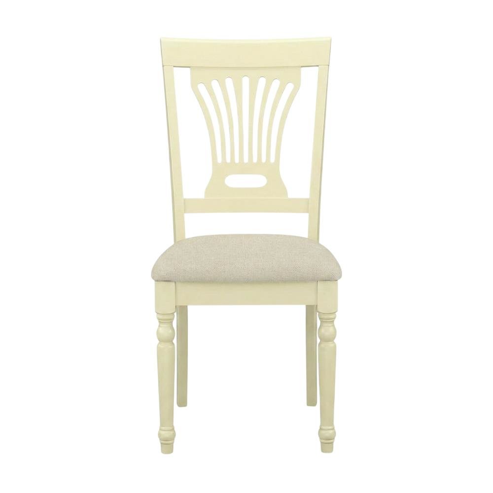 Solid Wood Upholstered Dining Chair with Linen Cushioned Seat, Traditional, Set of 2. Picture 2