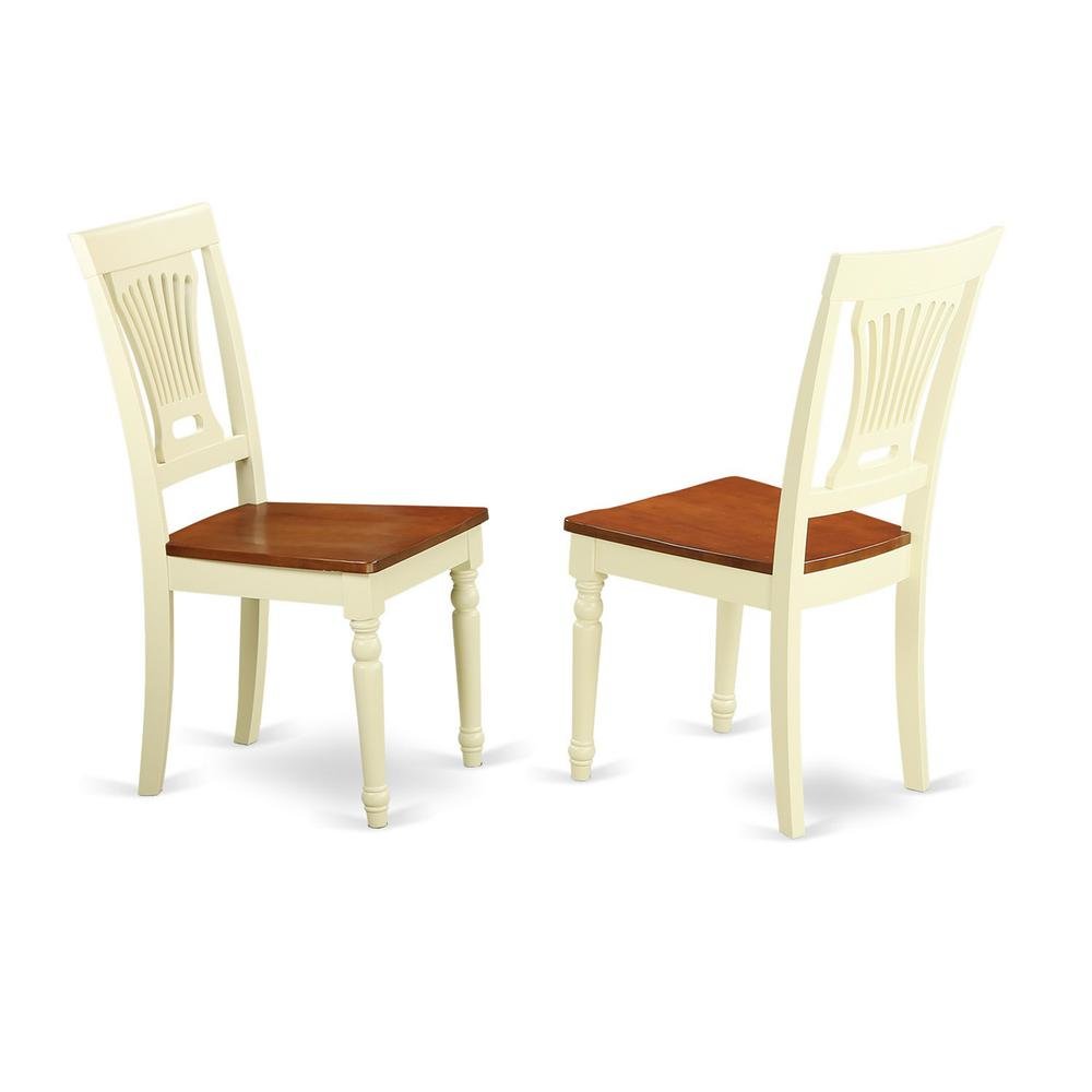 Elegant Wooden Dining Chairs Set of 2 – White Brown Kitchen Seating. Picture 1