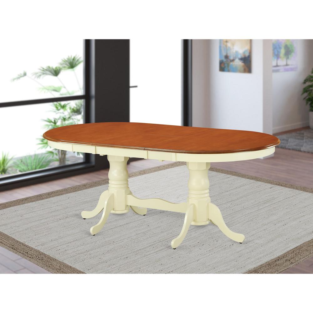 Plainville    Table  with  18"  butterfly  Leaf  -  Buttermilk  &  Cherry.. Picture 2