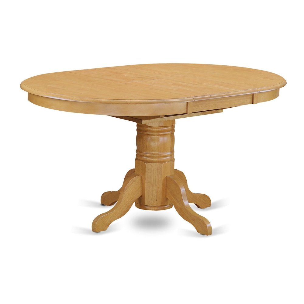Pedestal Oval Table with 18" Butterfly leaf, Oak. Picture 1