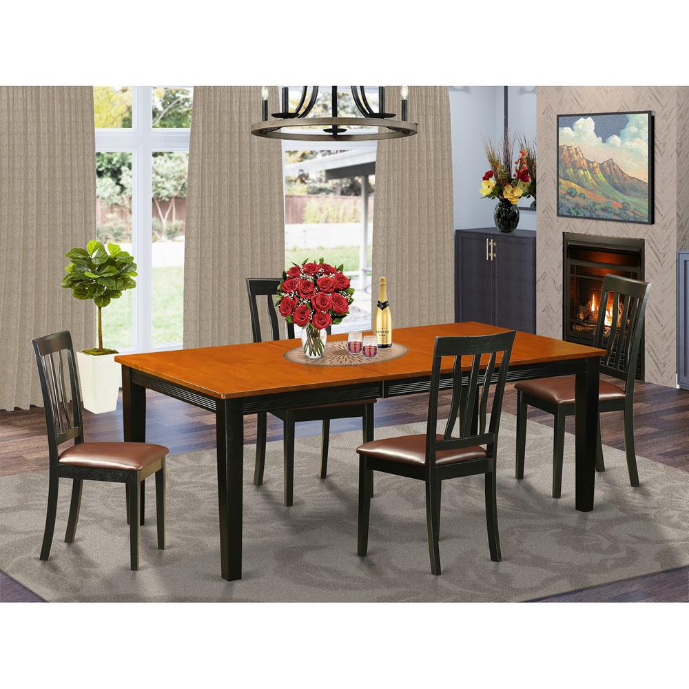 5  PC  Dining  set-Dining  Table  with  4  Wooden  Dining  Chairs. Picture 1