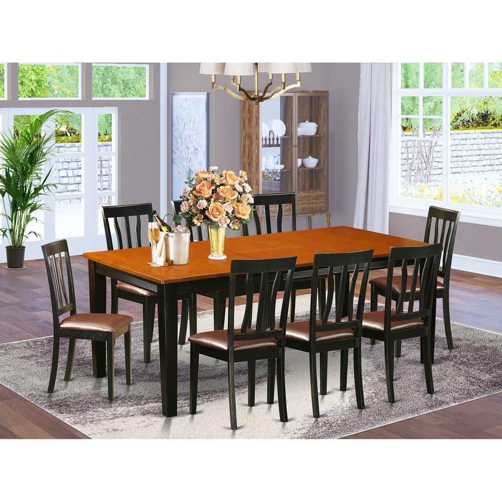 9  PC  Dining  set-Dining  Table  with  8  Wooden  Dining  Chairs. Picture 1