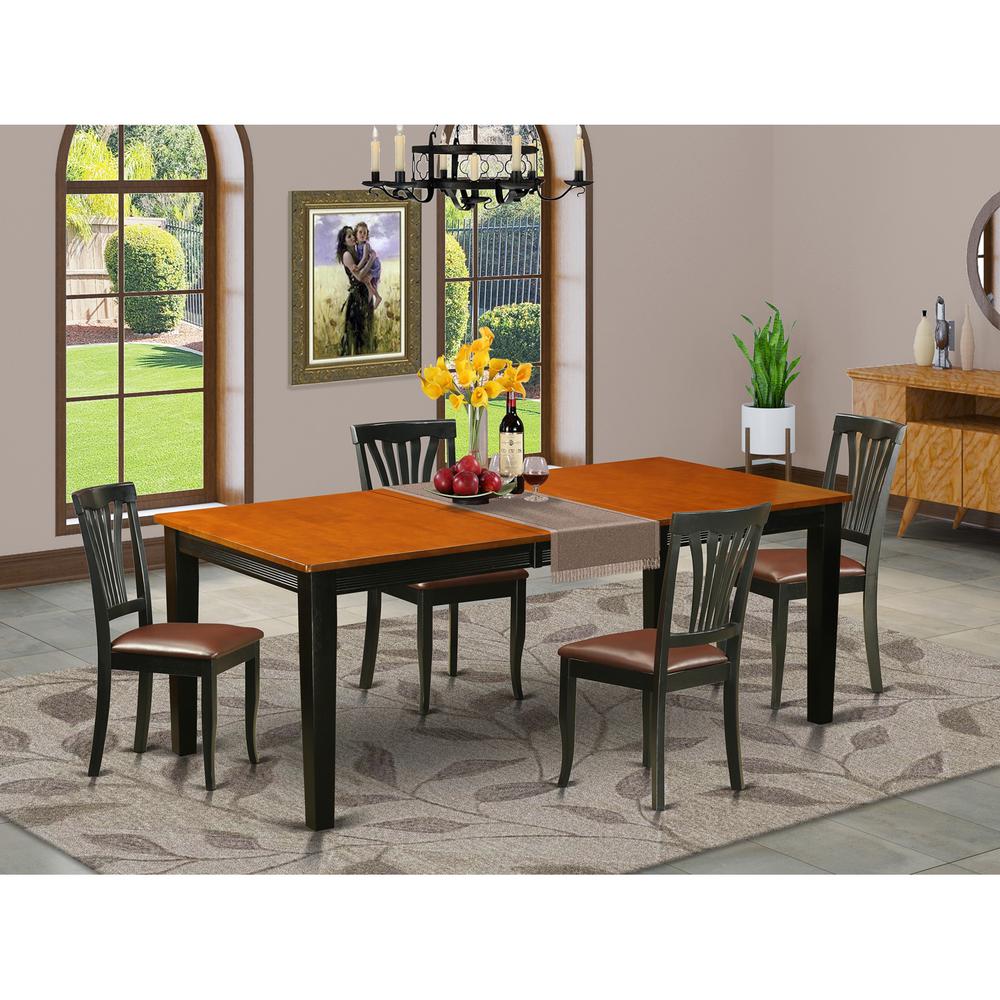 5  PC  Dining  set-Dining  Table  with  4  Wood  Dining  Chairs. Picture 1