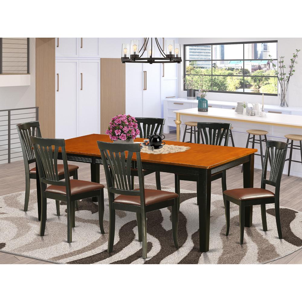 7  PC  Dining  set-Dining  Table  with  6  Wood  Dining  Chairs. Picture 1