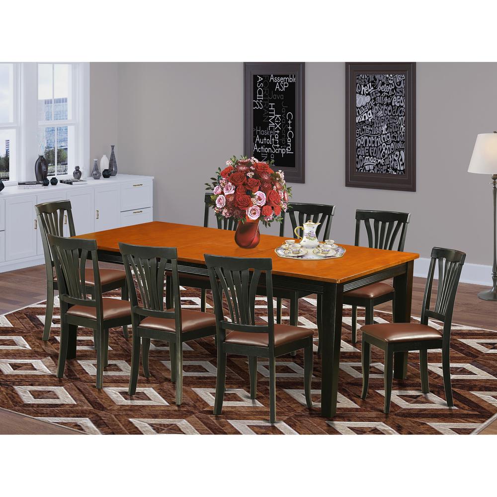 9  PC  Dining  set-Dining  Table  with  8  Wood  Dining  Chairs. Picture 1